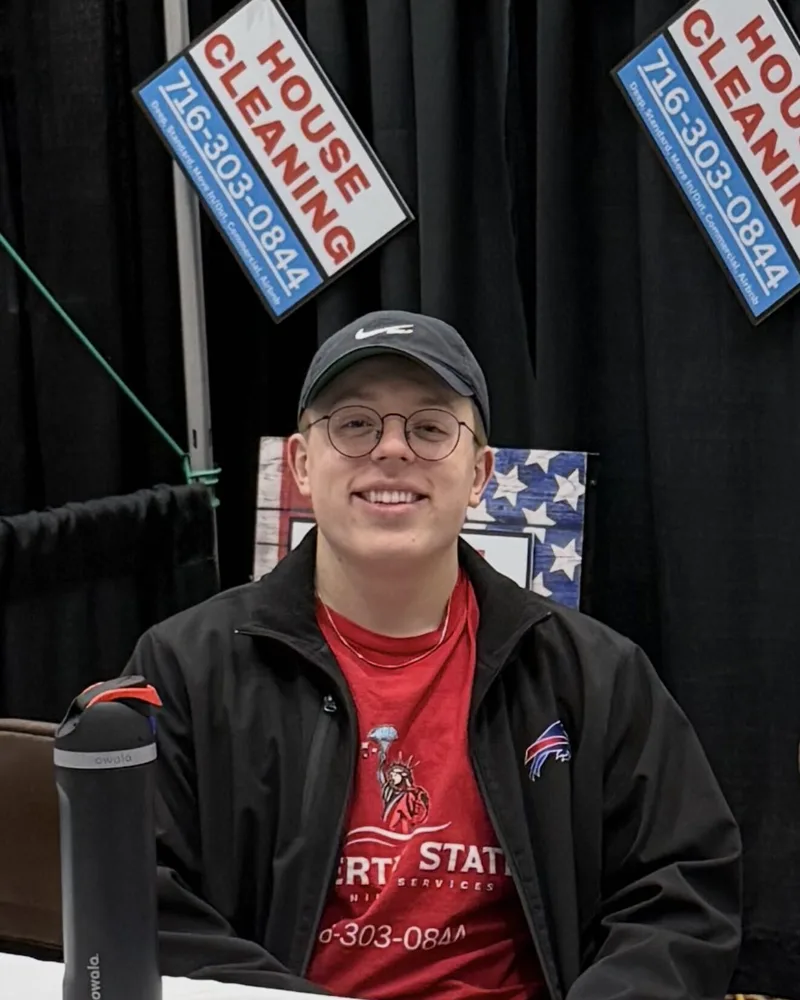 David of Liberty State Cleaning at a home show booth